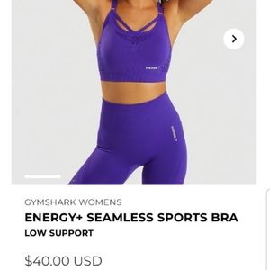 Purple gymshark energy seamless sports bra